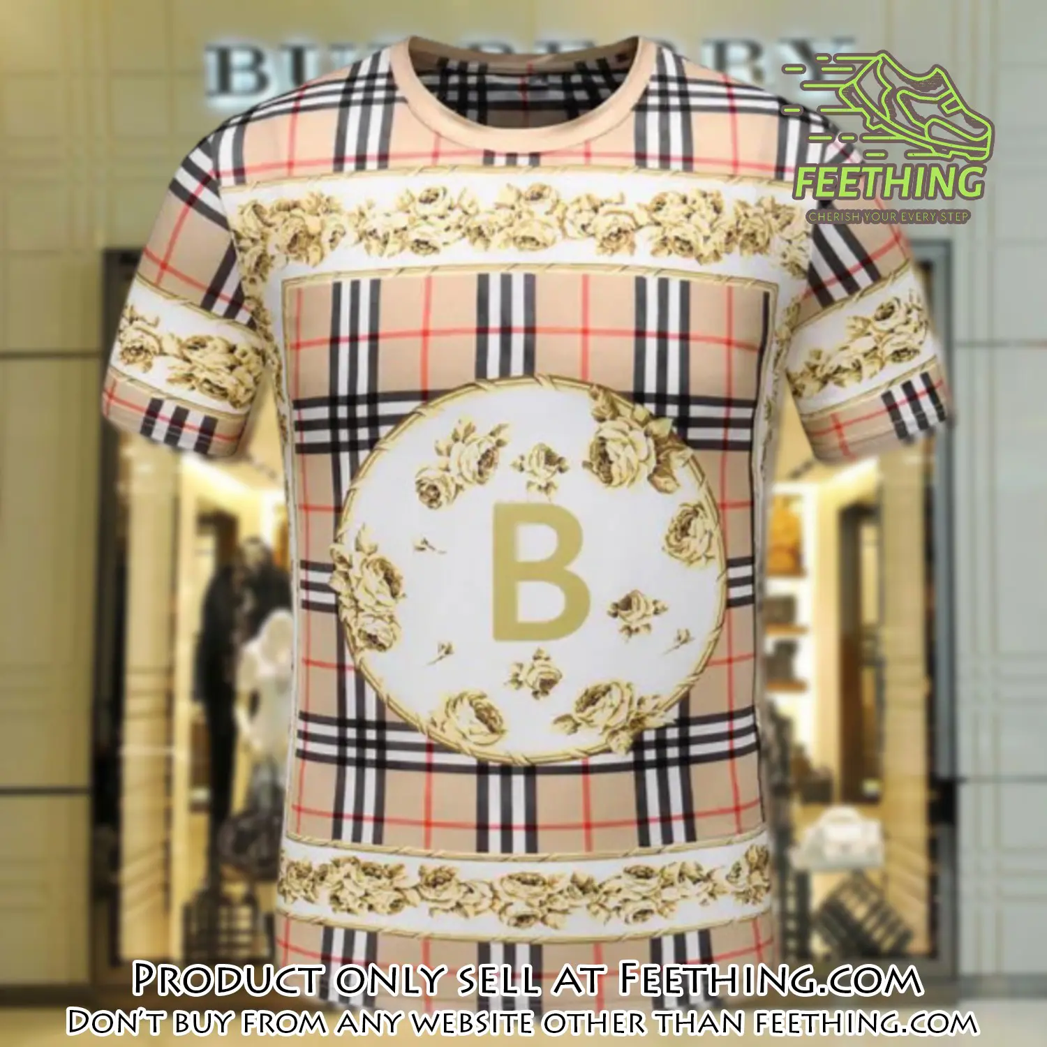 Burberry pattern luxury brand premium unisex tshirt outfit for men women ft4727973